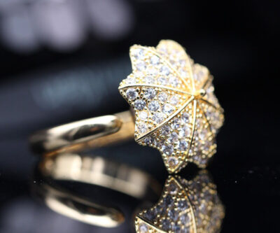 Gold Plated Umbrella Ring