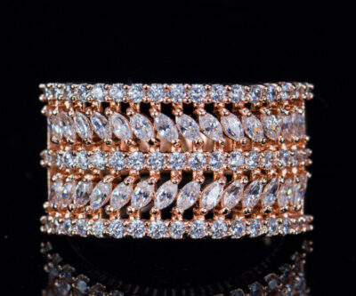 Gold Plated 2 Layer Zircon Ring