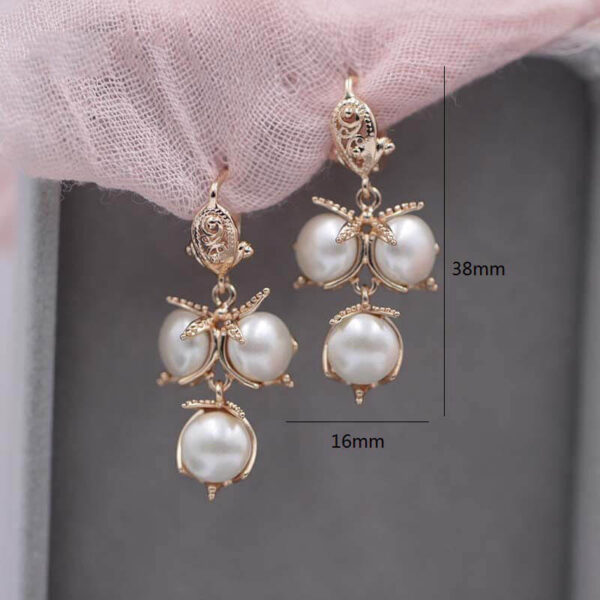 Gold Plated Pearl Earrings size