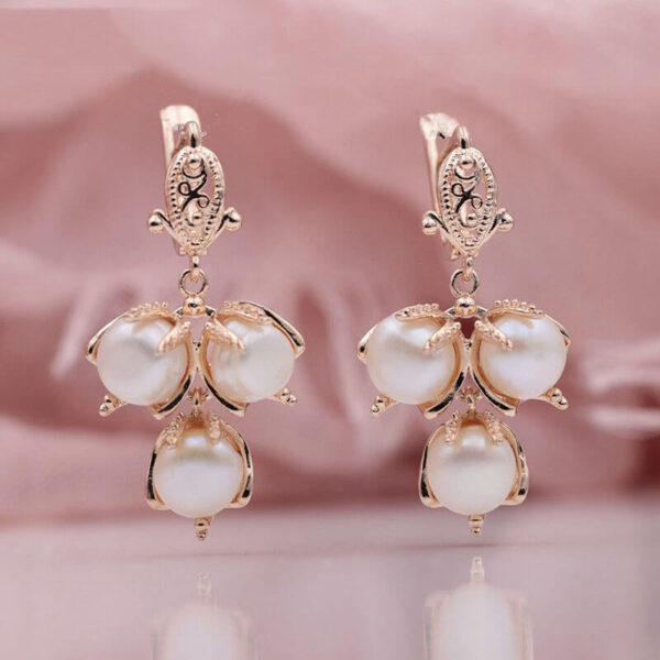 Gold Plated white Pearl Earrings