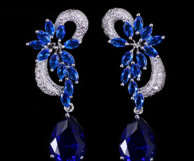 Long Royal Blue Earrings