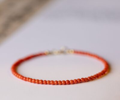 2mm Cherry Red Agate Confidence Bracelet